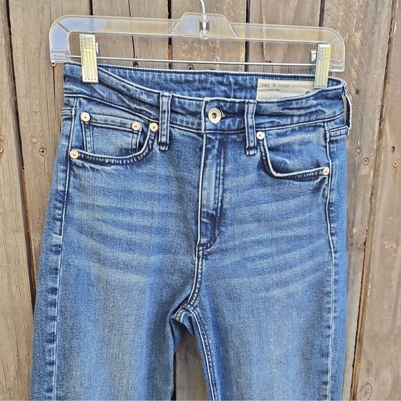 Rag & Bone High Rise Ankle Skinny Jeans Levee Wash Size 25 - Picture 2 of 7